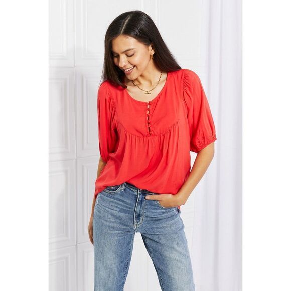 Culture Code Full Size Fresh From The Garden Button Yoke Top - Picture 4 of 11